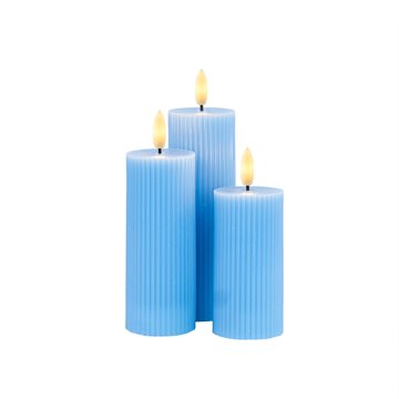 Sirius Smilla blå genopladelige LED-lys 3 stk. Ø5xH10/12,5/15cm SIR80270